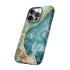 Aquamarine inspired Geode in Watercolor - Impact Resistant Phone Case